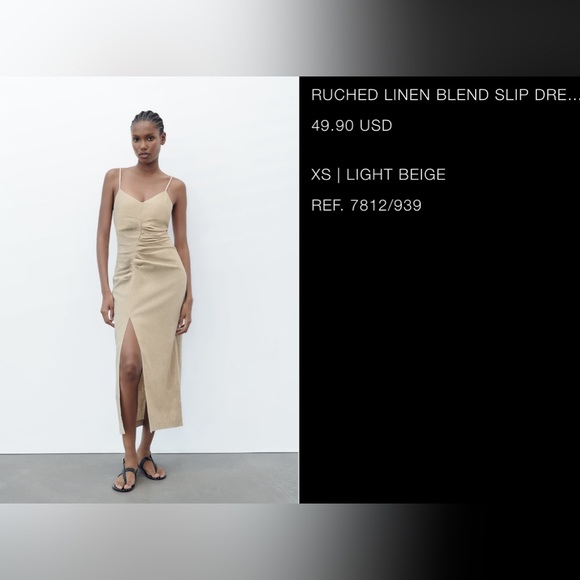 Ruched linen dress - Picture 2 of 2